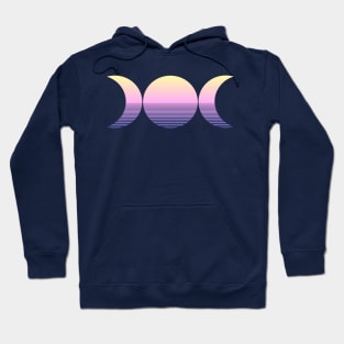 Vaporwave Triple Moon - Dawn Hoodie